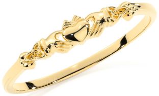 Gold Celtic Claddagh Trinity Knot Ring
